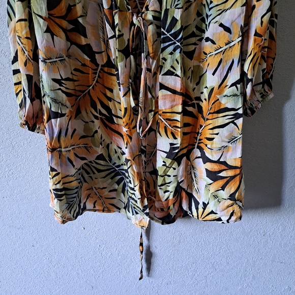 Billabong Tropical Print Dress - Black, Orange, Green - Picture 5 of 8